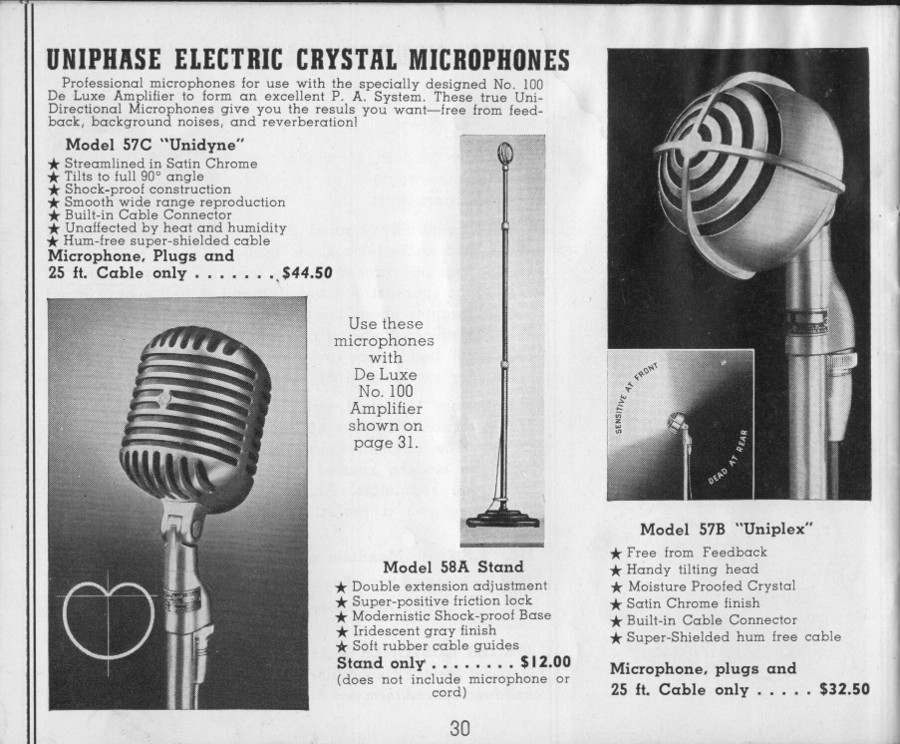 National 1940 catalogue microphones
