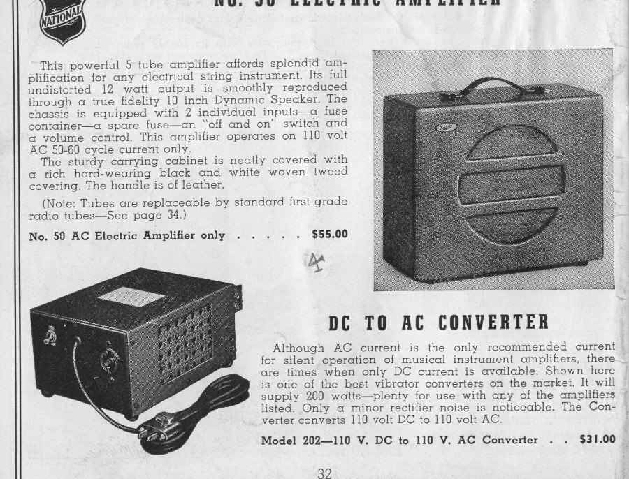 National 1940 catalogue number 50 amp