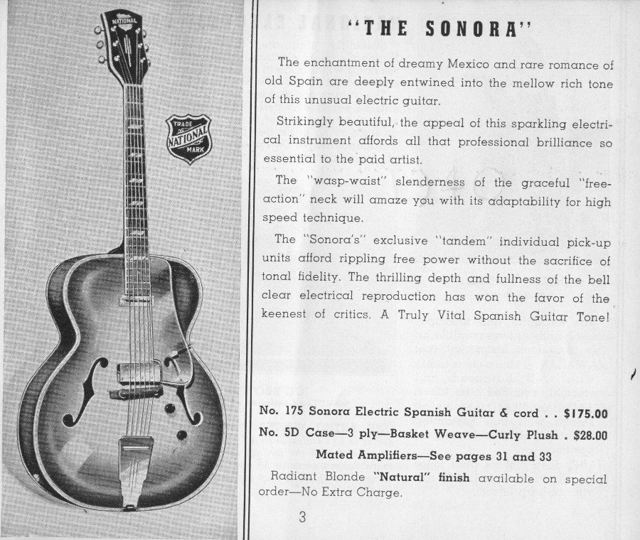 National 1940 catalogue page 3 the Sonora