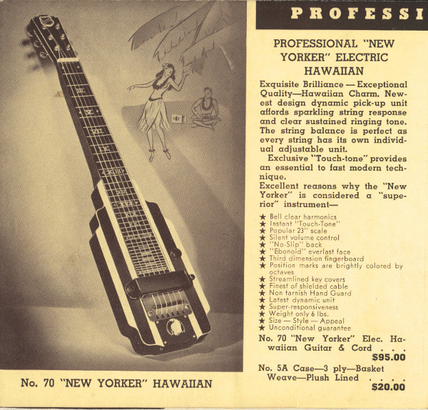 1941 catalogue New Yorker Hawaiian guitar page