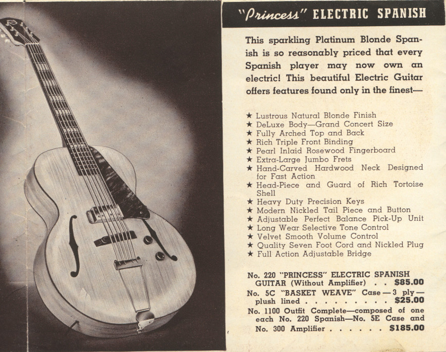 1941 catalogue Princess Spanish guitar page