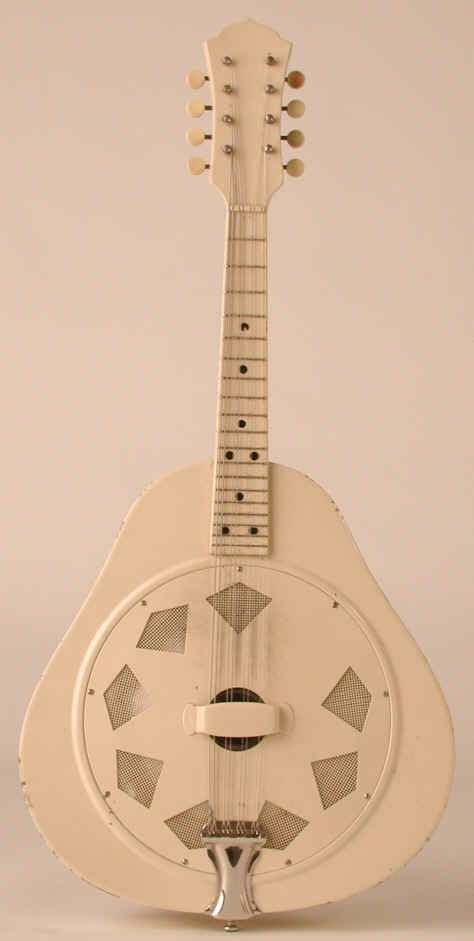 National prototype white mandolin pic